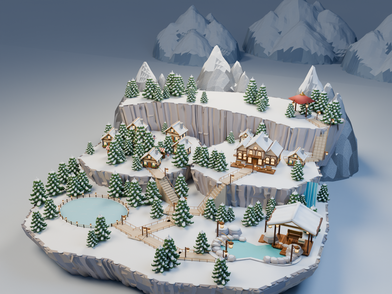 Frostbell Valley Blender render