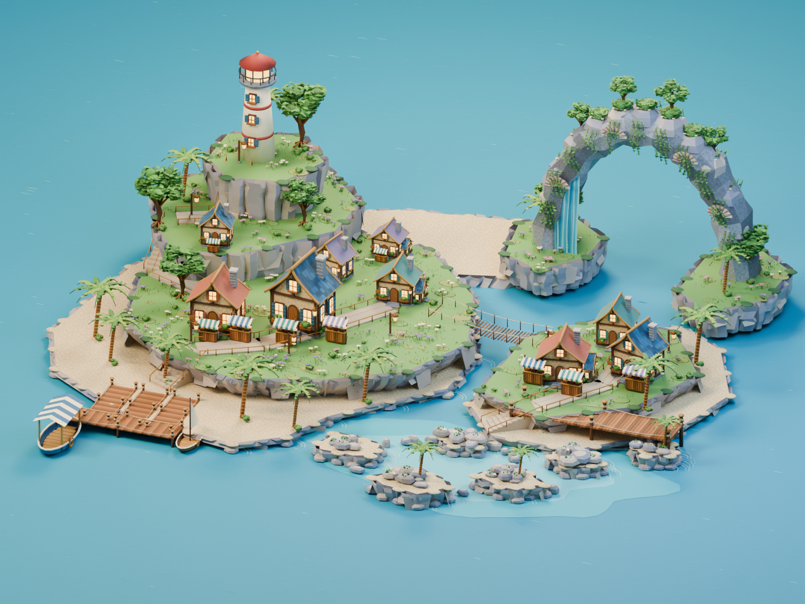 Tideglass Cove Blender render